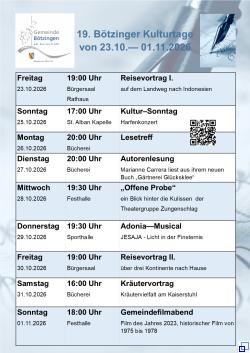 Übersicht der Programmpunkte