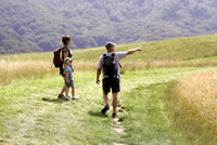 Familie beim Wandern